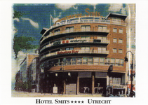 602052 Gezicht op de voorgevel van Hotel Smits (Vredenburg 14) te Utrecht.